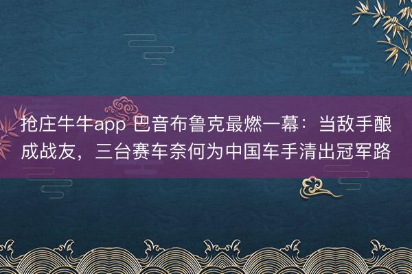 抢庄牛牛app 巴音布鲁克最燃一幕:当敌手酿成战友,三台赛车奈何为中国车手清出冠军路