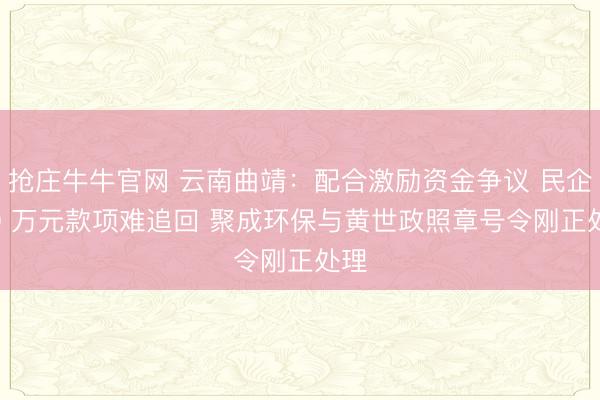 抢庄牛牛官网 云南曲靖：配合激励资金争议 民企 50 万元款项难追回 聚成环保与黄世政照章号令刚正处理