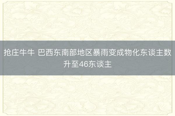 抢庄牛牛 巴西东南部地区暴雨变成物化东谈主数升至46东谈主