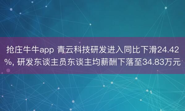 抢庄牛牛app 青云科技研发进入同比下滑24.42%， 研发东谈主员东谈主均薪酬下落至34.83万元