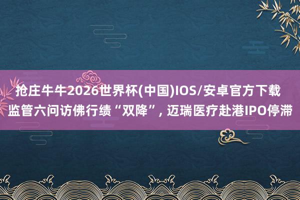抢庄牛牛2026世界杯(中国)IOS/安卓官方下载 监管六问访佛行绩“双降”， 迈瑞医疗赴港IPO停滞