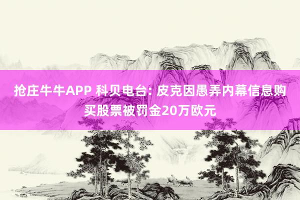 抢庄牛牛APP 科贝电台: 皮克因愚弄内幕信息购买股票被罚金20万欧元