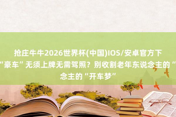 抢庄牛牛2026世界杯(中国)IOS/安卓官方下载 万元“豪车”无须上牌无需驾照？别收割老年东说念主的“开车梦”