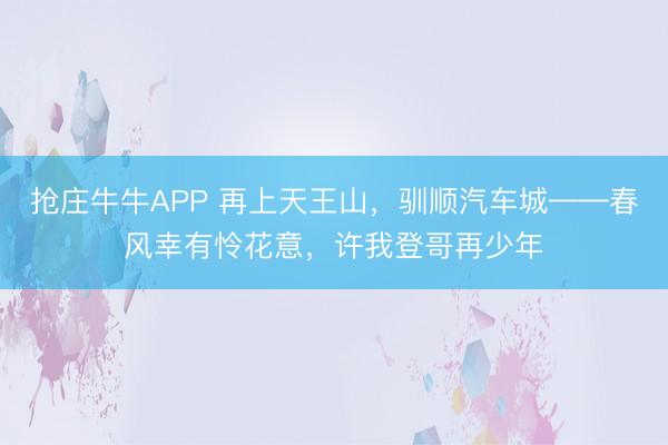 抢庄牛牛APP 再上天王山，驯顺汽车城——春风幸有怜花意，许我登哥再少年