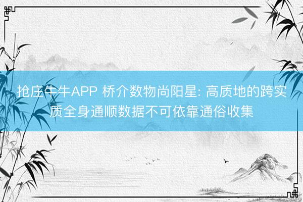 抢庄牛牛APP 桥介数物尚阳星: 高质地的跨实质全身通顺数据不可依靠通俗收集