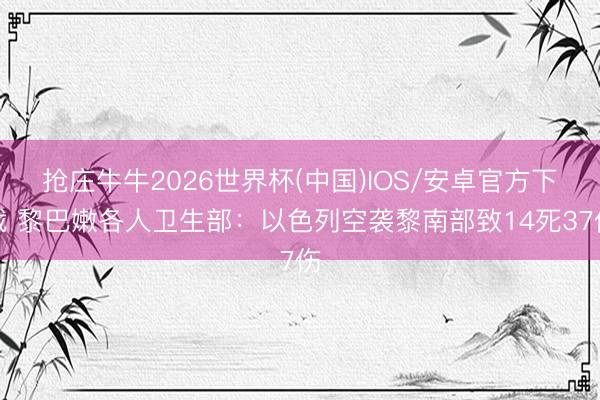 抢庄牛牛2026世界杯(中国)IOS/安卓官方下载 黎巴嫩各人卫生部：以色列空袭黎南部致14死37伤