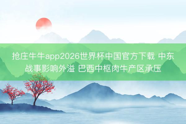 抢庄牛牛app2026世界杯中国官方下载 中东战事影响外溢 巴西中枢肉牛产区承压