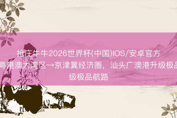 抢庄牛牛2026世界杯(中国)IOS/安卓官方下载 粤港澳大湾区→京津冀经济圈,汕头广澳港升级极品航路